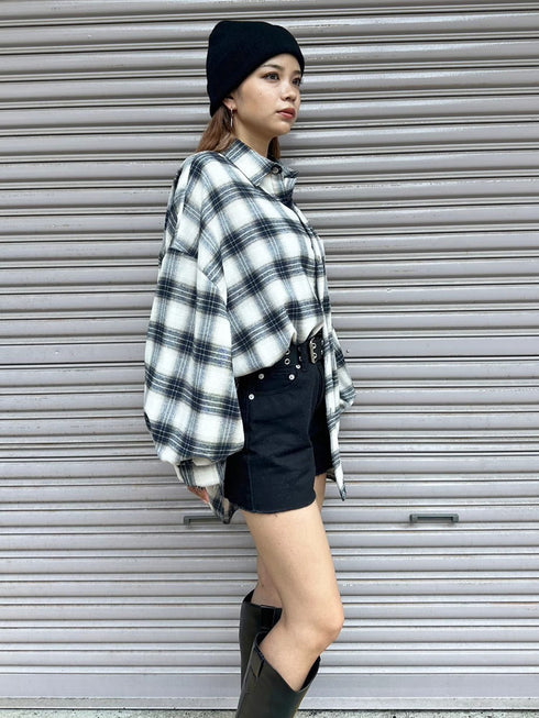 BIGシルエットチェックシャツ